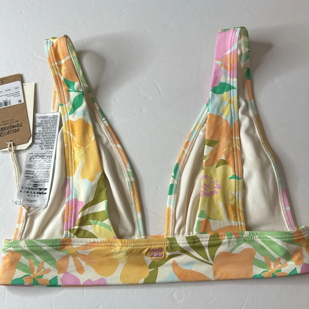 Billabong Sweet Aloha Remi Plunge Floral Bikini Swim Top Large - Picture 10 of 12